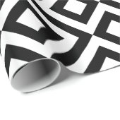 Papier Cadeau Chevrons noirs et blancs (Coin rond)