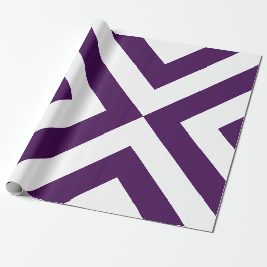 Papier Cadeau Chevrons violets et blancs (Déroulé)