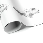 Papier Cadeau Chevy Chevelle Bowtie Muscle Car Black White Art (Coin rond)