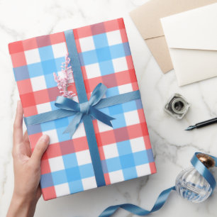Papier Cadeau Chex rouge et bleu