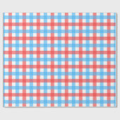 Papier Cadeau Chex rouge et bleu  (Plat)