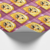 Papier Cadeau Chez le chat de pain, plaid pourpre (Coin)