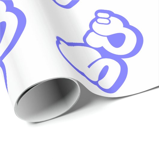Papier Cadeau Chibi ち び japonais Nihongo Hiragana Script (Coin rond)