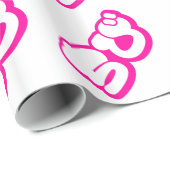 Papier Cadeau Chibi ち び japonais Nihongo Hiragana Script (Coin rond)