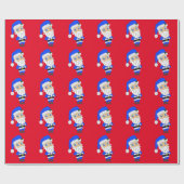 Papier Cadeau Chibi Blue Suit Père Noël (Plat)