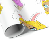 Papier Cadeau chibi bunnygirl (Coin rond)