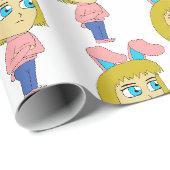 Papier Cadeau chibi bunnygirl (Coin rond)