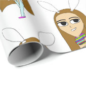 Papier Cadeau chibi bunnygirl (Coin rond)