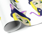 Papier Cadeau chibi catgirl (Coin rond)