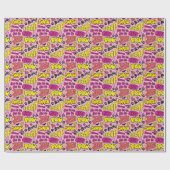 Papier Cadeau Chibi Comic Phases et Logos Motif (Plat)