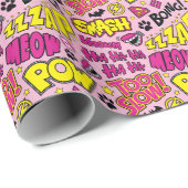 Papier Cadeau Chibi Comic Phases et Logos Motif (Coin rond)