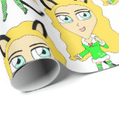 Papier Cadeau Chibi de Noël (Coin rond)