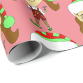 Papier Cadeau chibi elf (Coin rond)