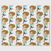 Papier Cadeau chibi fille avec une queue (Plat)