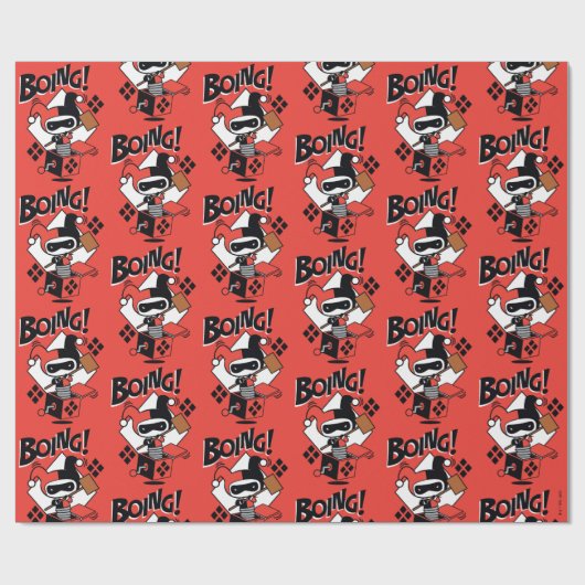 Papier Cadeau Chibi Harley-Quinn-In-A-Box Avec Marteau (Plat)