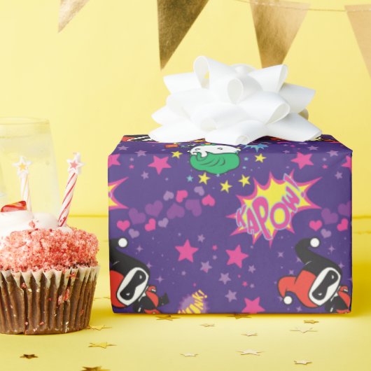 Papier Cadeau Chibi Joker et Harley Motif (Fête d'anniversaire)