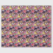 Papier Cadeau Chibi Justice League Pattern on Purple (Plat)