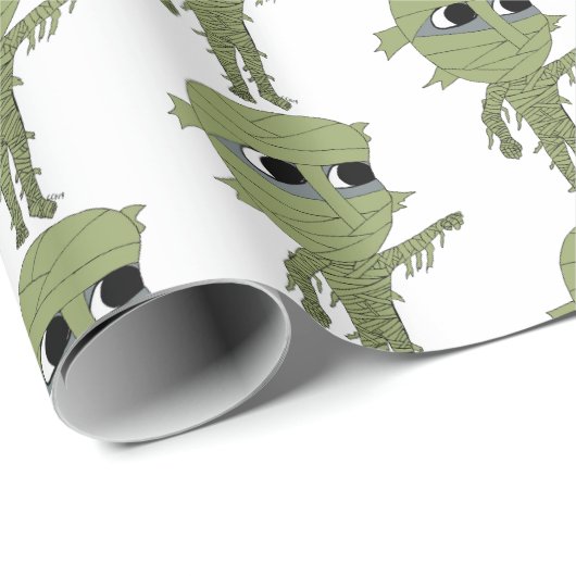 Papier Cadeau chibi mummy (Coin rond)