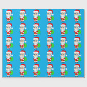 Papier Cadeau Chibi Santa Claus (Plat)