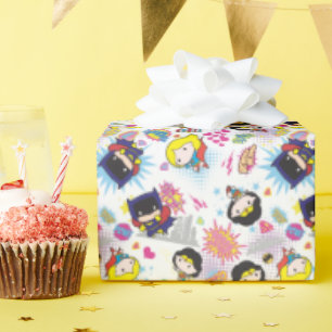 Papier Cadeau Chibi Super Heroine Motif