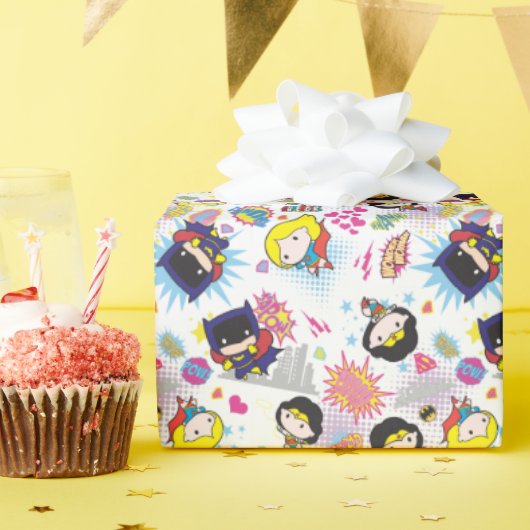 Papier Cadeau Chibi Super Heroine Motif (Fête d'anniversaire)