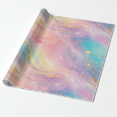 Papier Cadeau Chic Abstract Pastel Glitter Color Pattern (Déroulé)