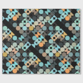 Papier Cadeau Chic Aqua Blue Rust Orange Circles Art Motif (Plat)