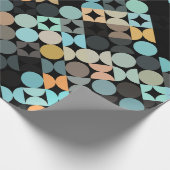 Papier Cadeau Chic Aqua Blue Rust Orange Circles Art Motif (Coin)
