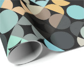 Papier Cadeau Chic Aqua Blue Rust Orange Circles Art Motif (Coin rond)