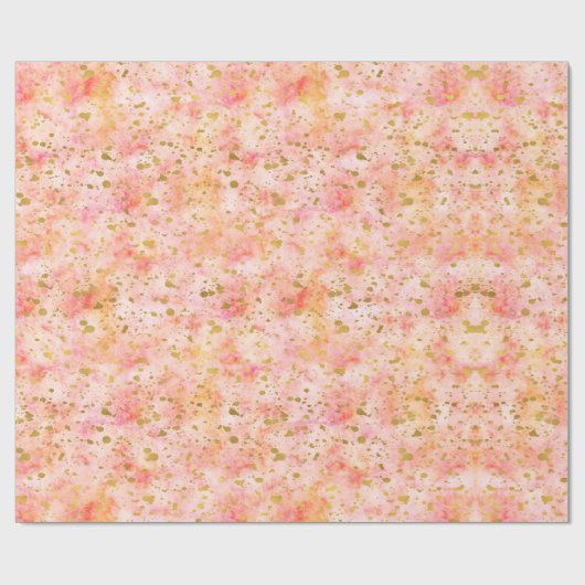 Papier Cadeau Chic Aquarelle Rose Gold Confetti (Plat)