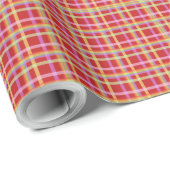 Papier Cadeau Chic arc-en-ciel rose rouge Plaid (Coin rond)