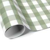 Papier Cadeau Chic Baby Shower Green Gingham & Plaid Pattern (Coin rond)