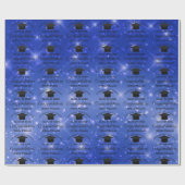 Papier Cadeau Chic Blue Sparkle Graduation Chic Custom Graduate (Plat)