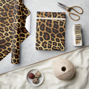 Papier Cadeau Chic Brown léopard d'or