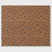Papier Cadeau Chic brun cheetah imprimé monogramme (Plat)