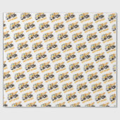 Papier Cadeau Chic Chauffage de construction Camion Joyeux anniv (Plat)