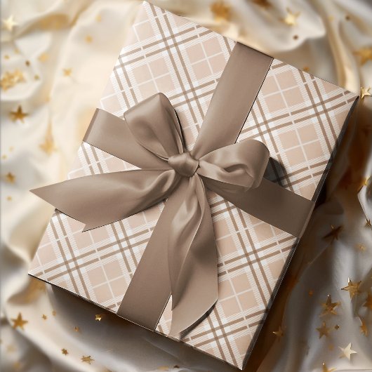Papier Cadeau Chic Chic Automne Brown Beige Plaid