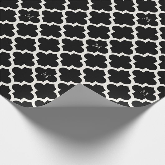 Papier Cadeau Chic chic marocain Quatrefoil Motif Monogramme (Coin)