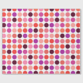 Papier Cadeau Chic coloré motif pois monogramme (Plat)