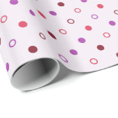 Papier Cadeau Chic corail violet pois motif (Coin rond)