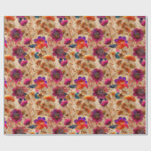 Papier Cadeau Chic crème crème motif floral (Plat)