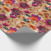 Papier Cadeau Chic crème crème motif floral (Coin)