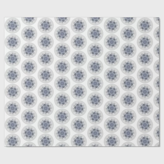 Papier Cadeau Chic de Snowflake Blue Grey Boho (Plat)