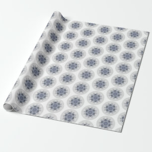 Papier Cadeau Chic de Snowflake Blue Grey Boho