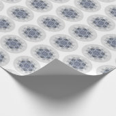 Papier Cadeau Chic de Snowflake Blue Grey Boho (Coin)