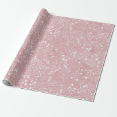 Papier Cadeau Chic Féminin Rose Pâle Paillettes Motif (Déroulé)