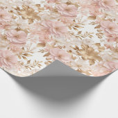 Papier Cadeau Chic Fleur féminine et Noël d'or (Coin)