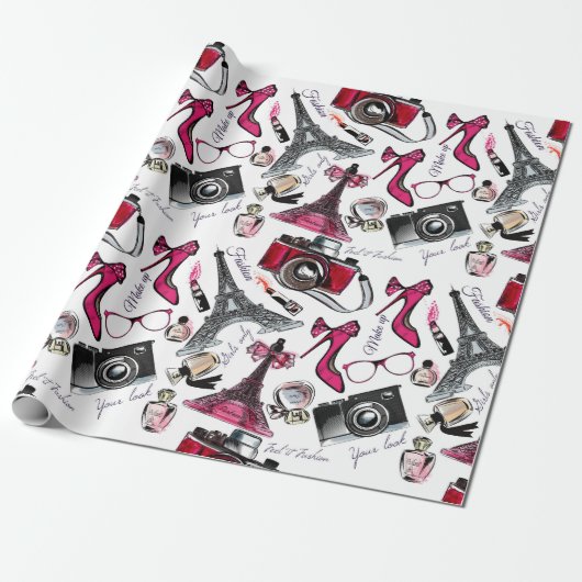 Papier Cadeau Chic Girly Paris (Déroulé)