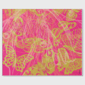 Papier Cadeau Chic Gold Butterfly Fuchsia (Plat)