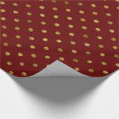Papier Cadeau Chic Gold Red Glam Pois (Coin)